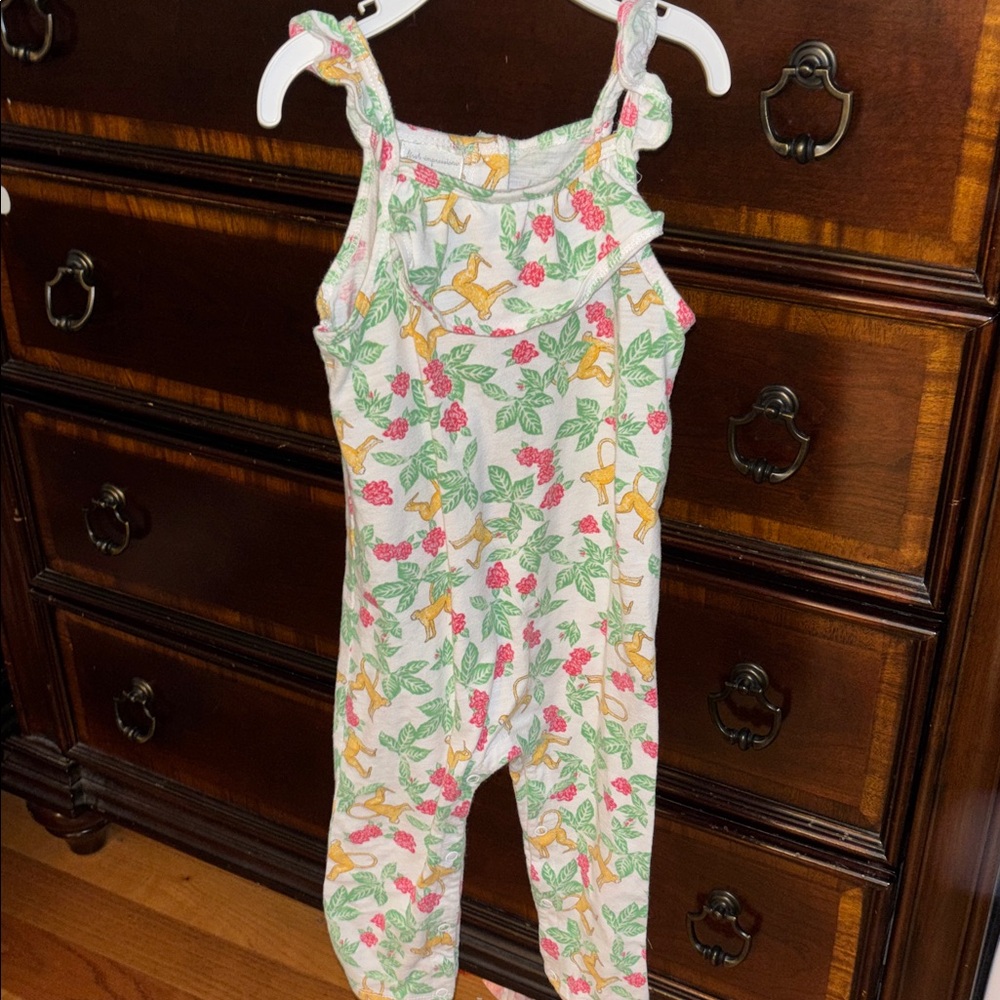 First Impressions Green and Yellow Floral Kids Jumpsuit